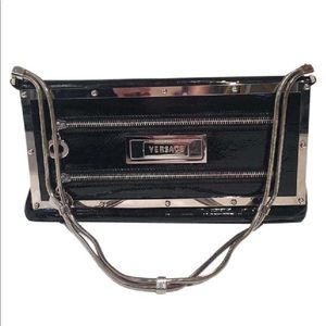 Versace leather flap bag